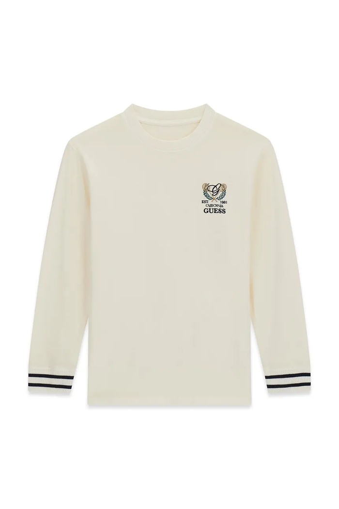Guess longsleeve dziecięcy bawełniany beżowy L6YI32.K3783.9BY2