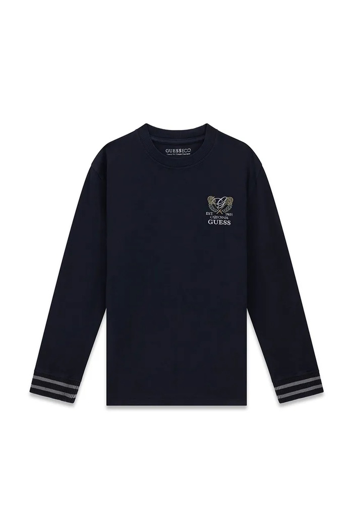 Guess longsleeve dziecięcy bawełniany granatowy L6YI32.K3783.9BY2