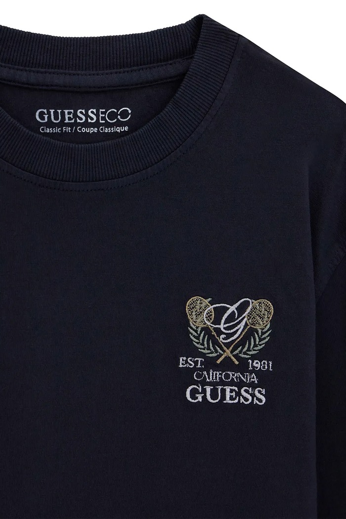 Chłopiec Guess longsleeve dziecięcy bawełniany L6YI32.K3783.9BY2 granatowy