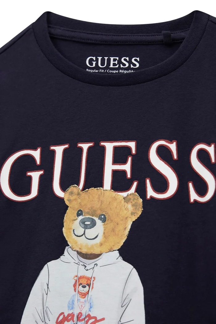 Chłopiec Guess longsleeve dziecięcy bawełniany L6YI20.K3752.9BY2 granatowy