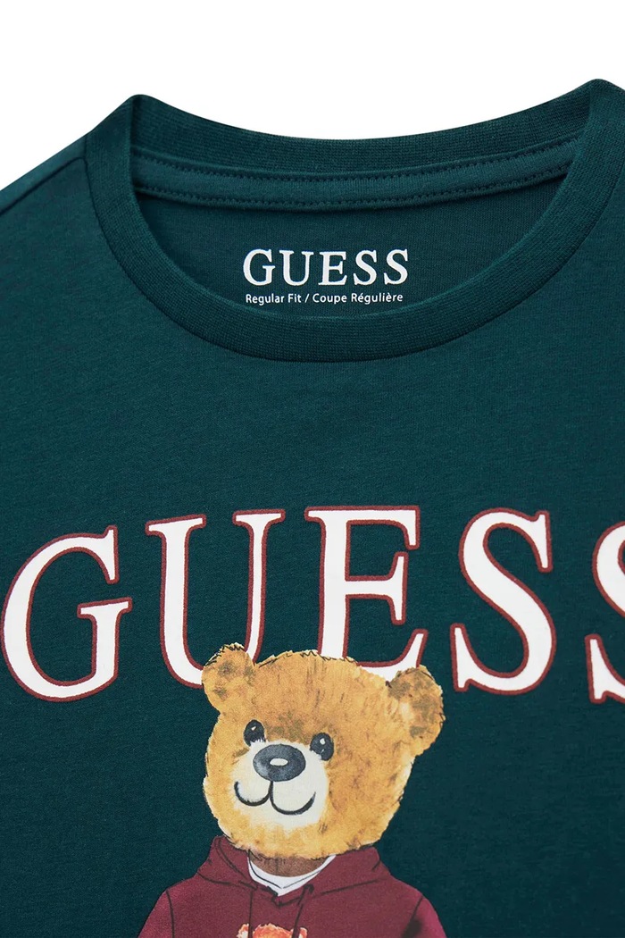 Chłopiec Guess longsleeve dziecięcy bawełniany L6YI20.K3752.9BY2 turkusowy