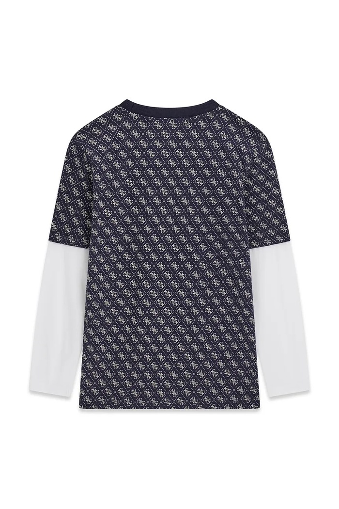 Guess longsleeve dziecięcy bawełniany L6YI18.K3748.9BY2 granatowy AW26