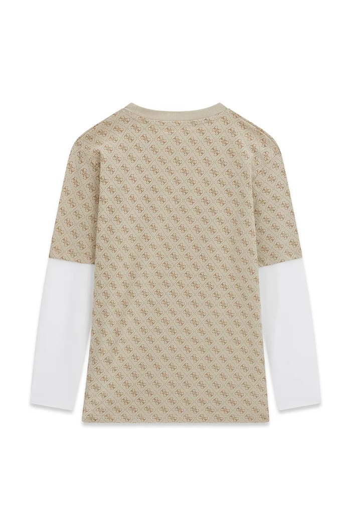 Guess longsleeve dziecięcy bawełniany L6YI18.K3748.9BY2 beżowy AW26