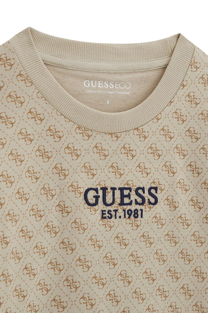 Chłopiec Guess longsleeve dziecięcy bawełniany L6YI18.K3748.9BY2 beżowy