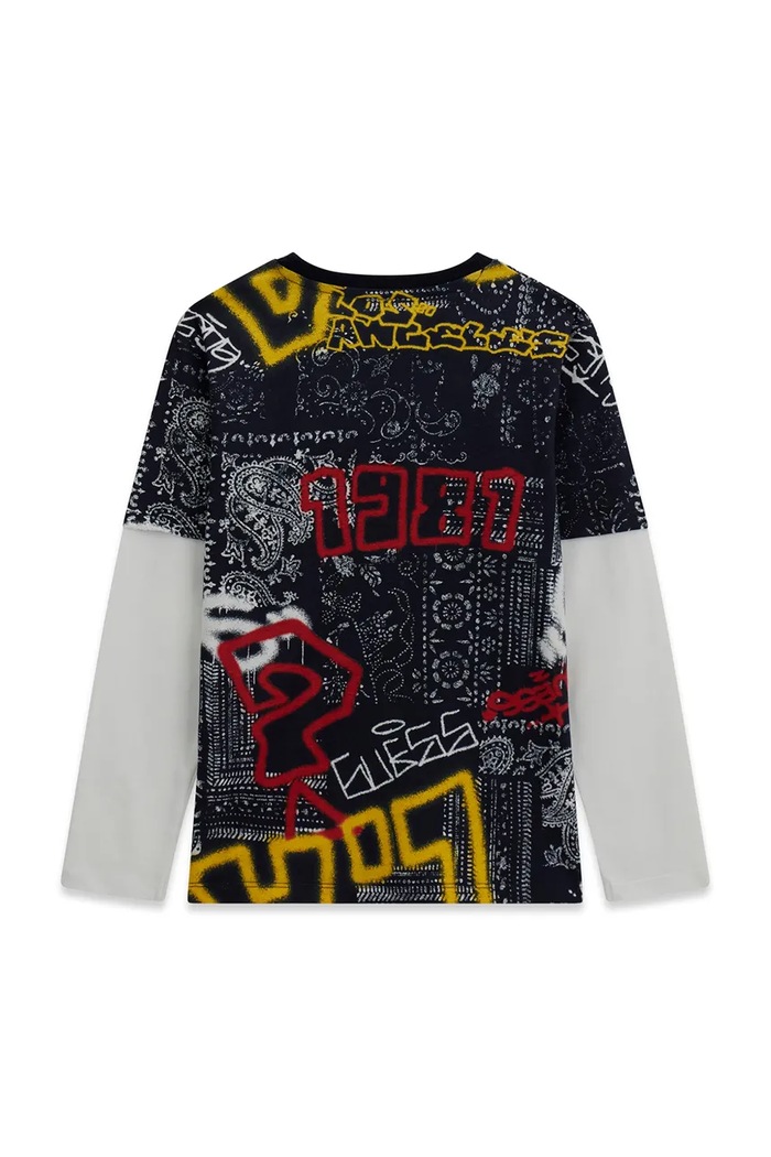 Guess longsleeve dziecięcy bawełniany L6YI16.K3741.9BY2 czarny AW26