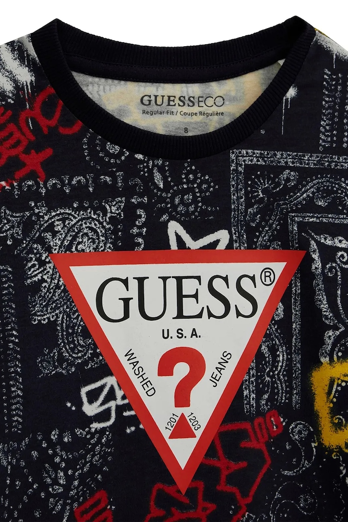 Chłopiec Guess longsleeve dziecięcy bawełniany L6YI16.K3741.9BY2 czarny