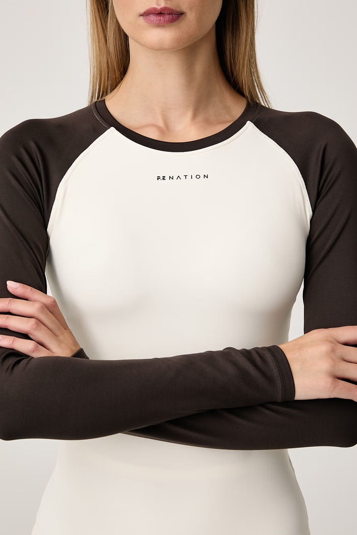 Longsleeve damski Signature P.E Nation 261L169 beżowy