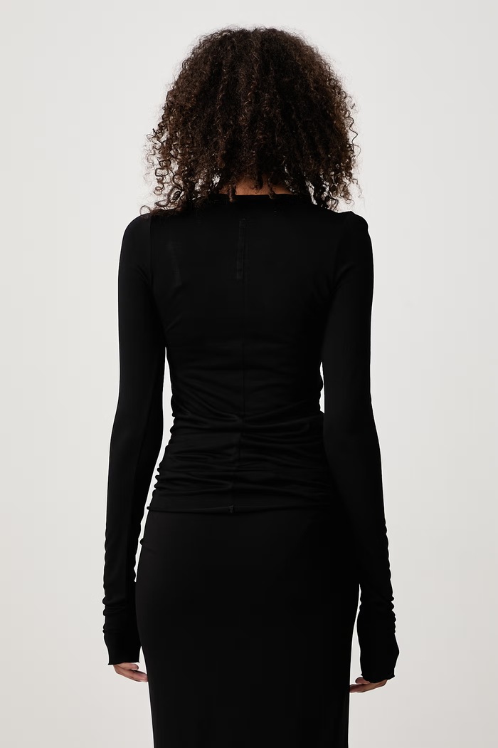 Odzież Rick Owens Lilies Longsleeve damski z wiskozy Basic LI02F2202.RV czarny