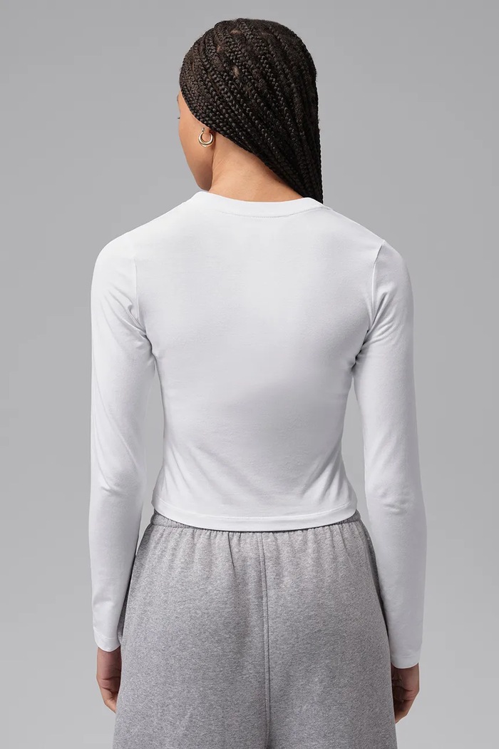 Jordan Longsleeve damski z bawełną Brooklyn Essentials IM7353.100 biały AW26