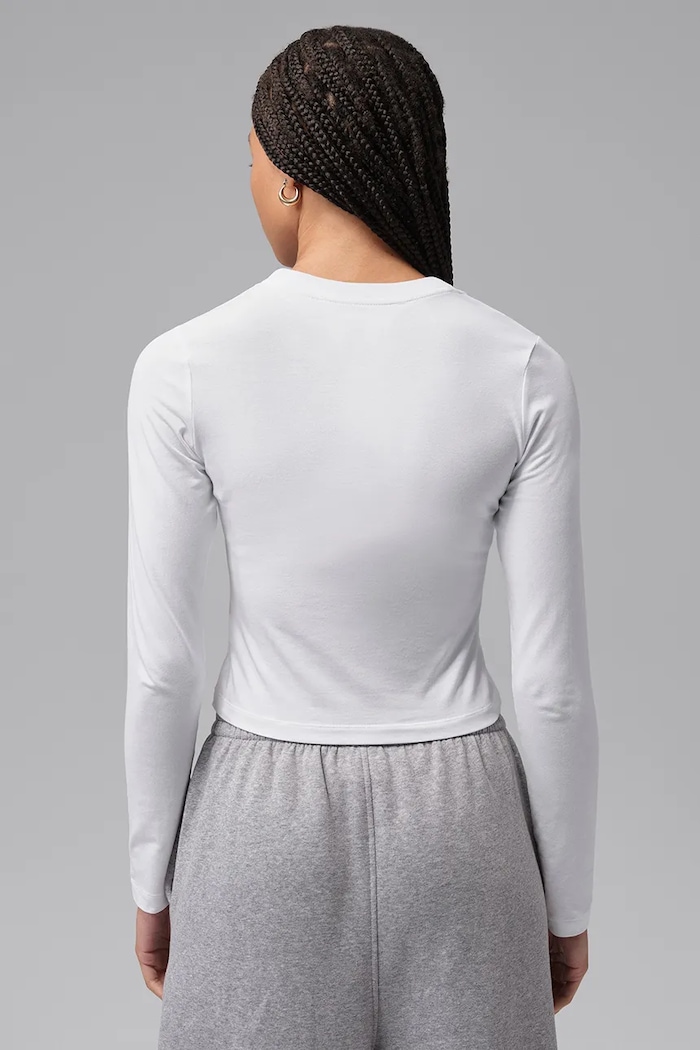 Jordan Longsleeve damski z bawełną Brooklyn Essentials IM7353.100 biały AW26