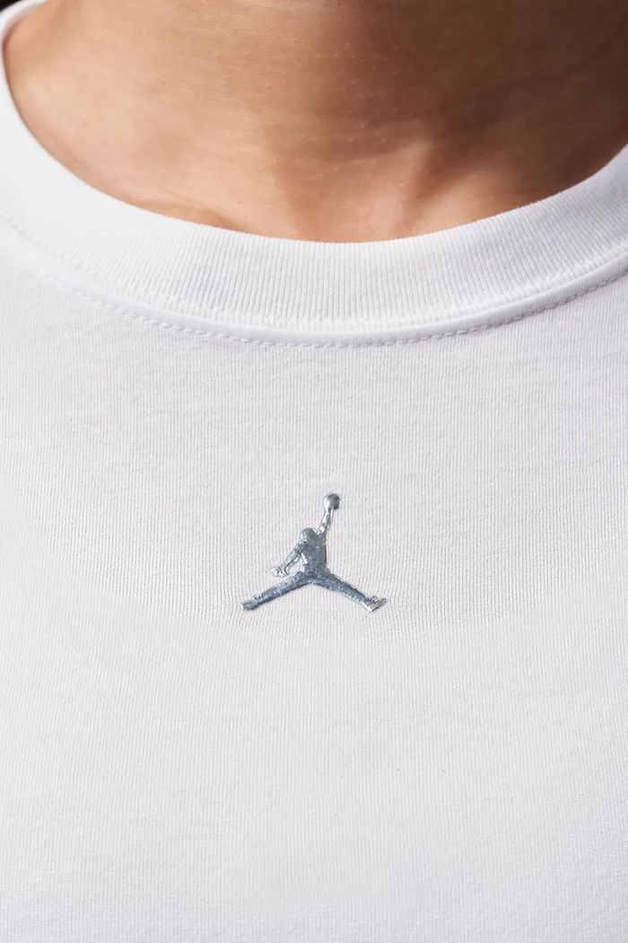 Longsleeve damski z bawełną Brooklyn Essentials Jordan biały IM7353.100