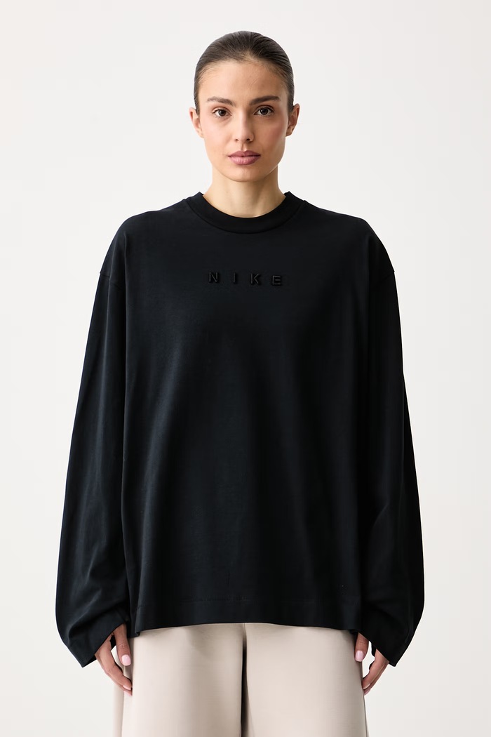 Nike Sportswear Hosszúujjú női pamut Luxe fekete IM6441.010