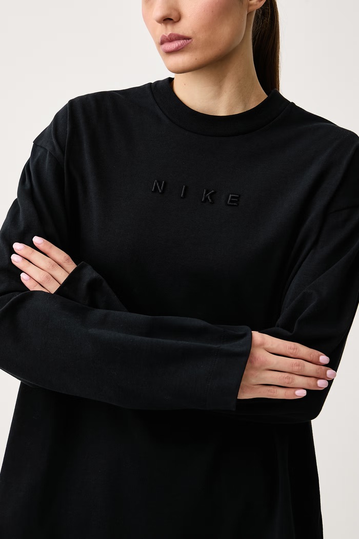 Hosszúujjú női pamut Luxe Nike Sportswear IM6441.010 fekete