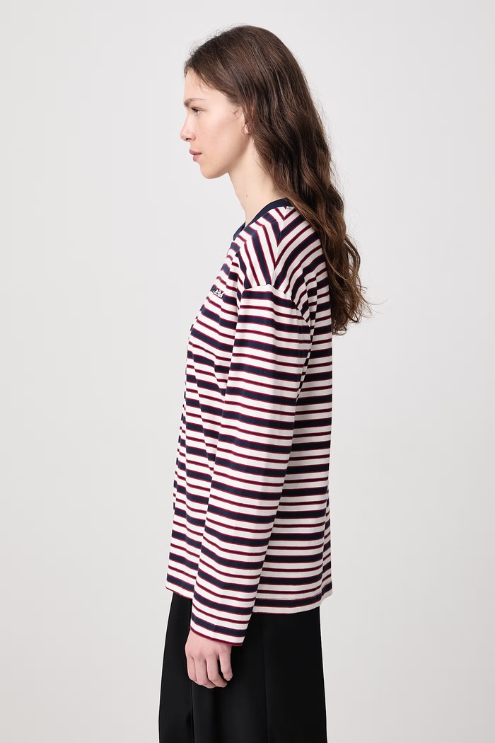 Longsleeve damski bawełniany Signature Logo Sporty & Rich TO12485326ST74 granatowy