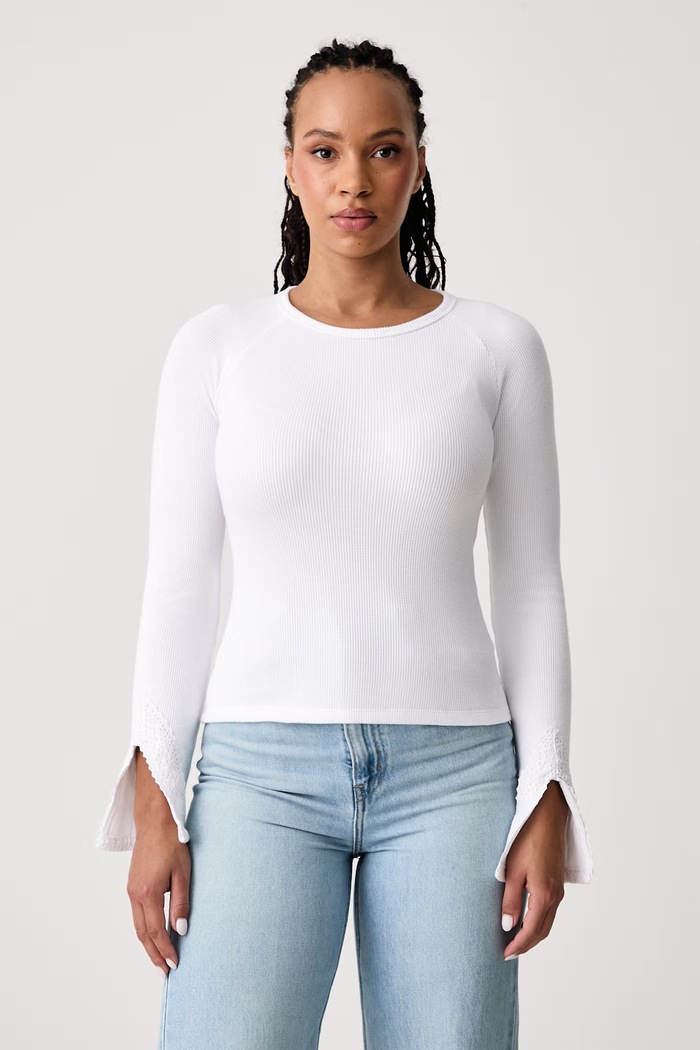 Guess Jeans Блуза с дълги ръкави дамска бял W6BP10.K5533