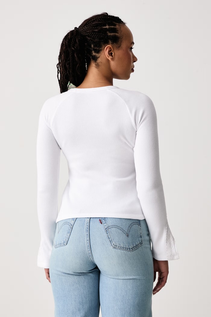 Дрехи Guess Jeans Блуза с дълги ръкави дамска W6BP10.K5533 бял