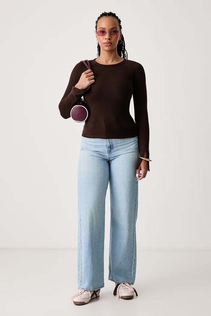 Guess Jeans Majica z dolgimi rokavi ženska W6BP10.K5533 rjava AW26