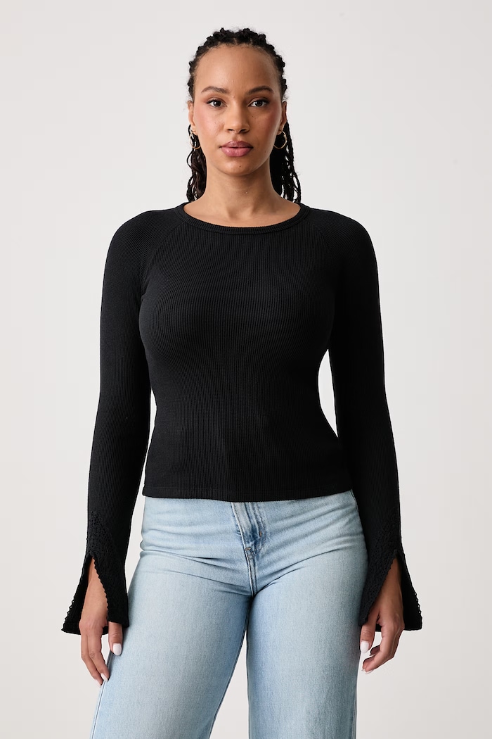 Guess Jeans Majica z dolgimi rokavi ženska črna W6BP10.K5533