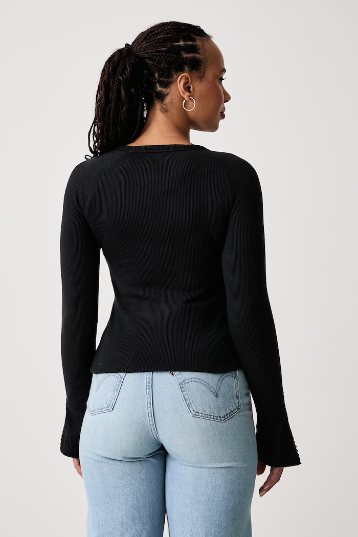 Oblačila Guess Jeans Majica z dolgimi rokavi ženska W6BP10.K5533 črna