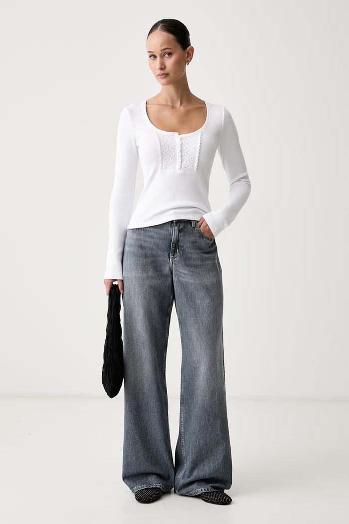 Guess Jeans Μακρυμάνικο γυναικείο W6BP08.K5529 λευκό AW26