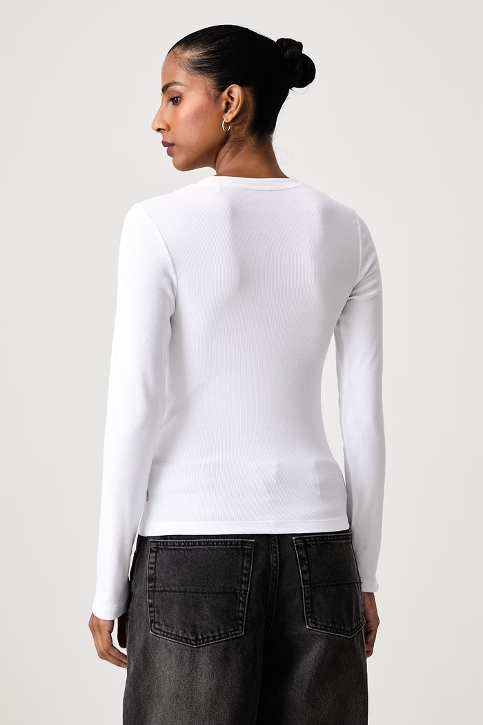 Odzież Guess Jeans Longsleeve damski z bawełną W6BP05.K5470 biały