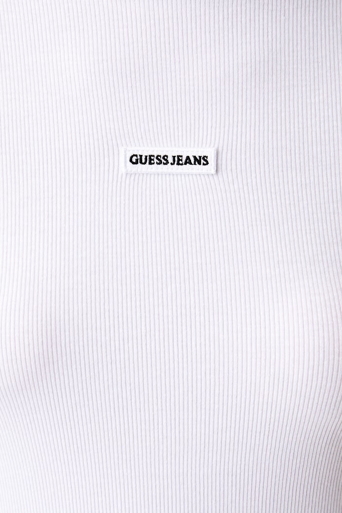 Longsleeve damski z bawełną Guess Jeans biały W6BP05.K5470