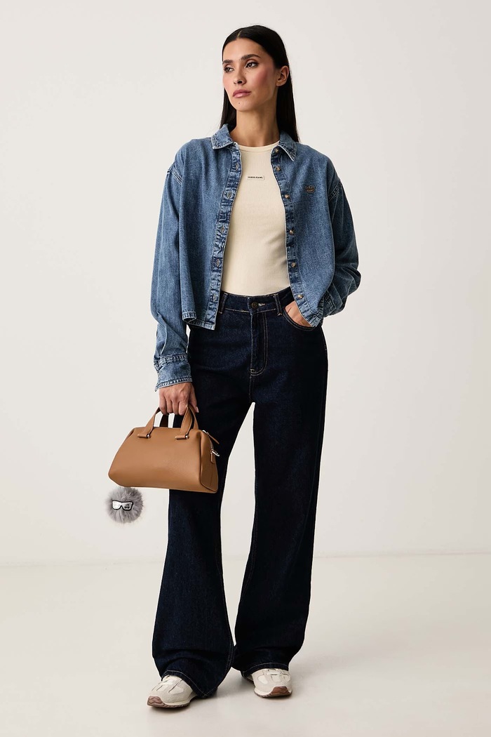 Guess Jeans Longsleeve pentru femei cu bumbac W6BP05.K5470 bej AW26