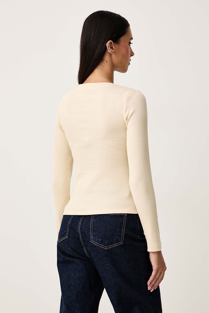 Îmbrăcăminte Guess Jeans Longsleeve pentru femei cu bumbac W6BP05.K5470 bej