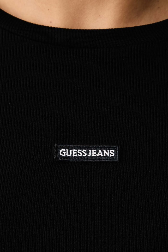 Longsleeve pentru femei cu bumbac Guess Jeans negru W6BP05.K5470
