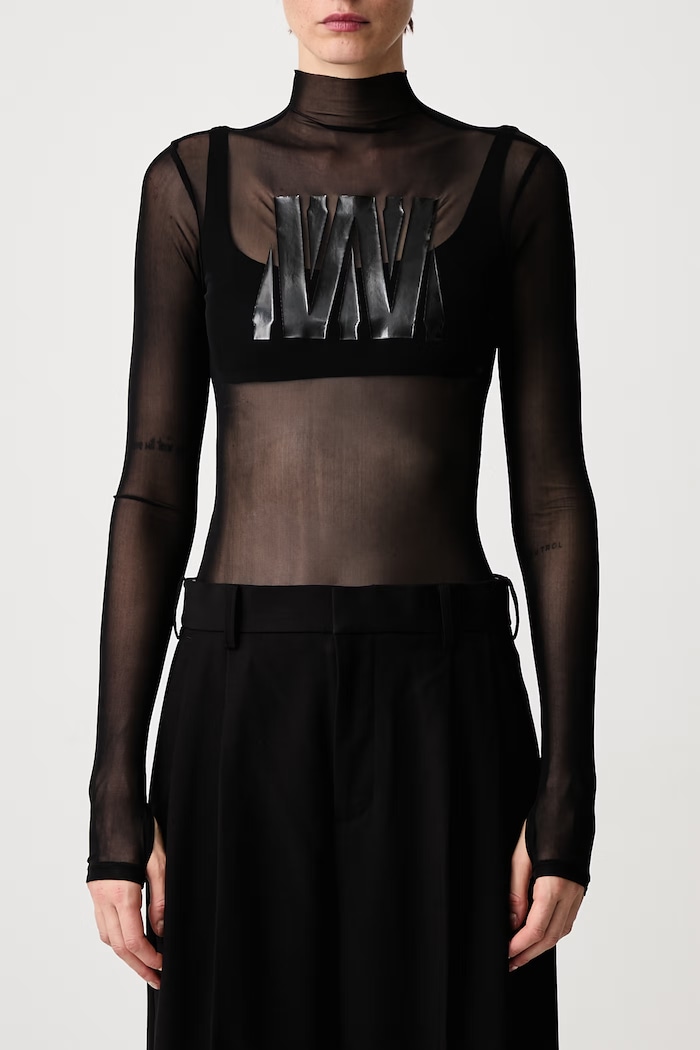 LENYA body damskie z nadrukiem WRSTBHVR czarny W6526SB.L