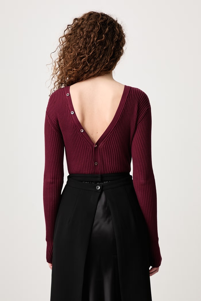Odzież MUGLER Kombinezon bawełniany damski 26F2BO02901147 bordowy