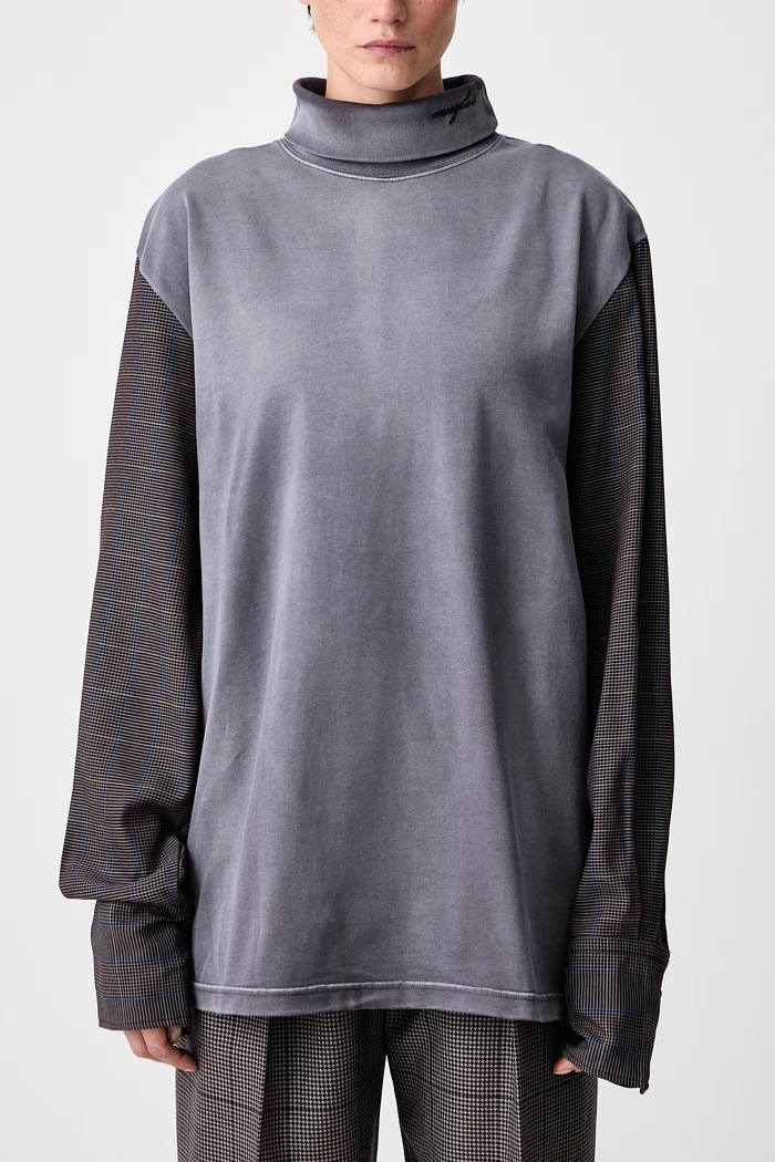 Блузка жіноча бавовняна з ефектом прання MUGLER 26F3TS01296032 сірий