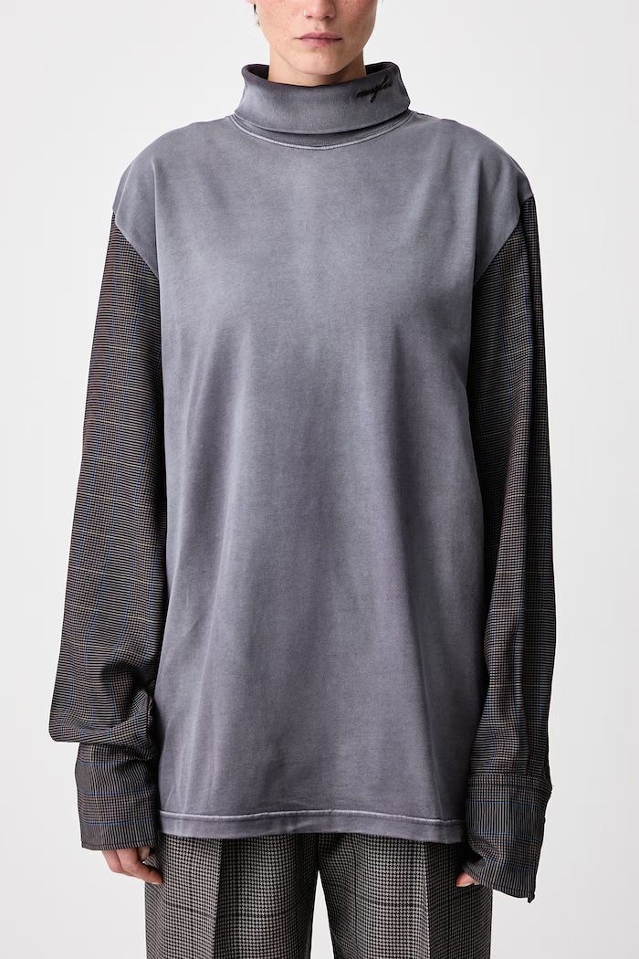 Блузка жіноча бавовняна з ефектом прання MUGLER 26F3TS01296032 сірий
