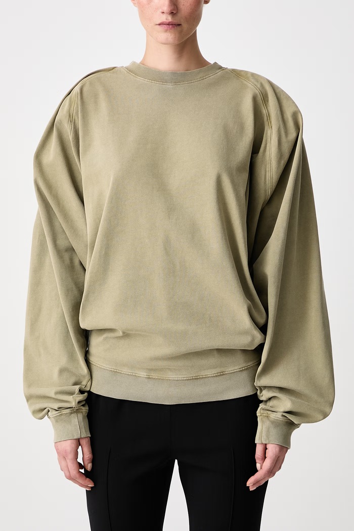 Longsleeve pentru femei din bumbac MUGLER verde 26F3TS01306032