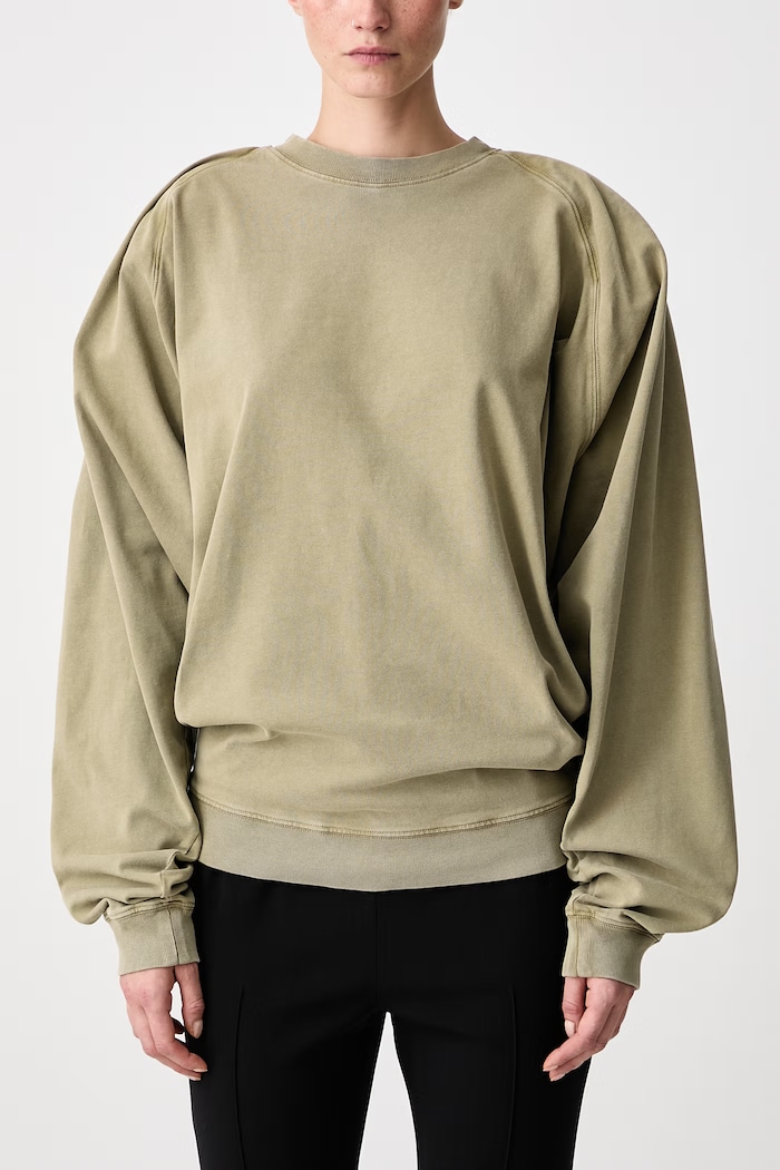 Longsleeve pentru femei din bumbac MUGLER verde 26F3TS01306032