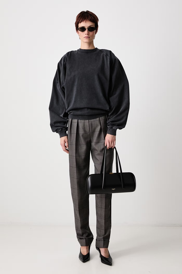 MUGLER Longsleeve pentru femei din bumbac 26F3TS01306032 negru AW26