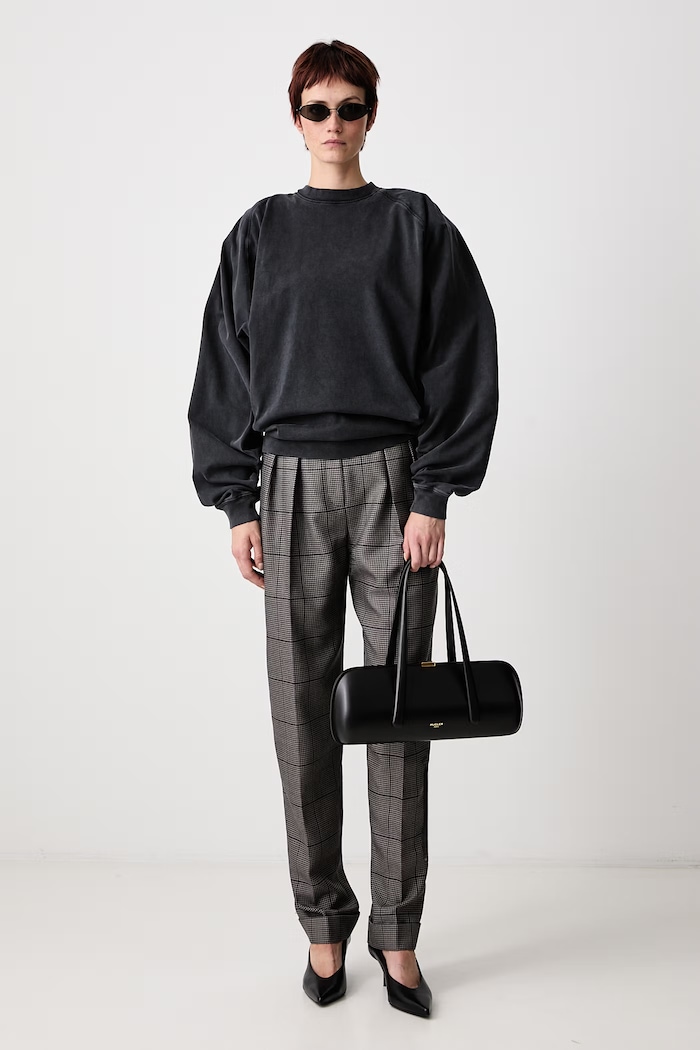 MUGLER Longsleeve pentru femei din bumbac 26F3TS01306032 negru AW26