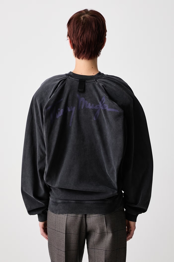 Îmbrăcăminte MUGLER Longsleeve pentru femei din bumbac 26F3TS01306032 negru