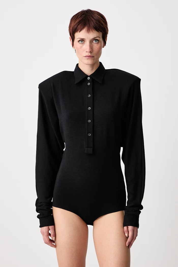 MUGLER Bluză pentru femei cu lână negru 26F3BO03231038