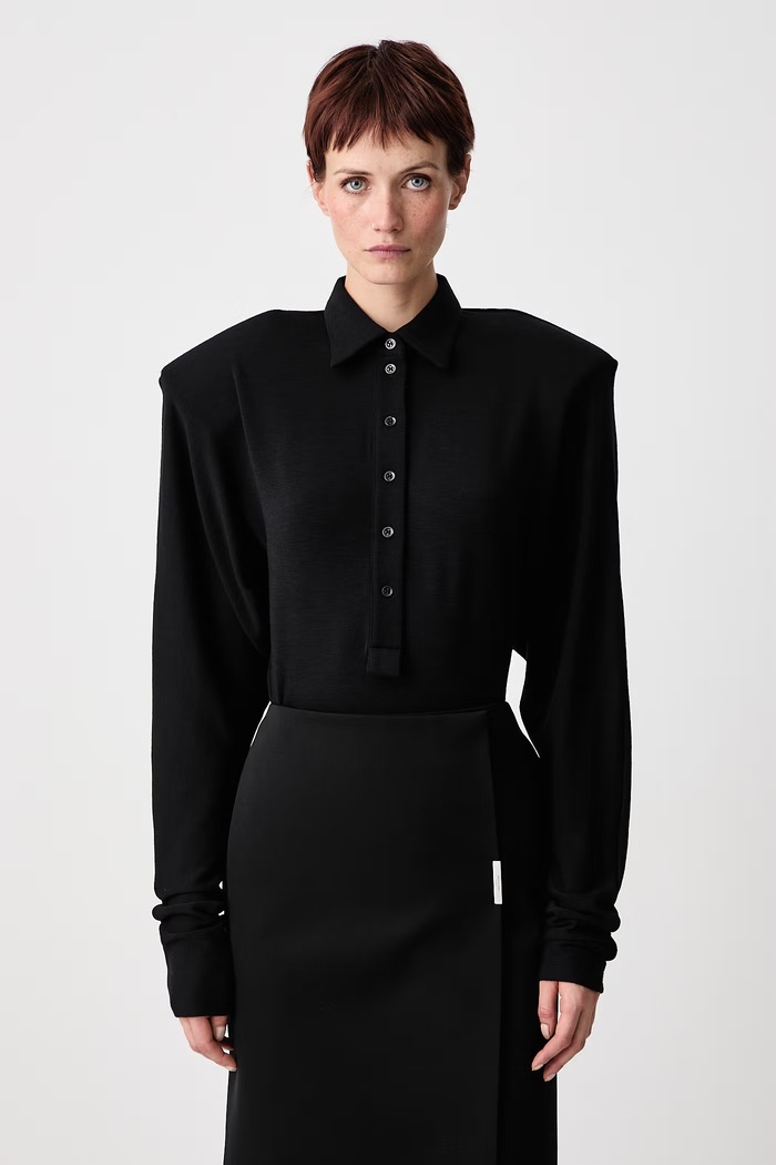 Bluză pentru femei cu lână MUGLER negru 26F3BO03231038