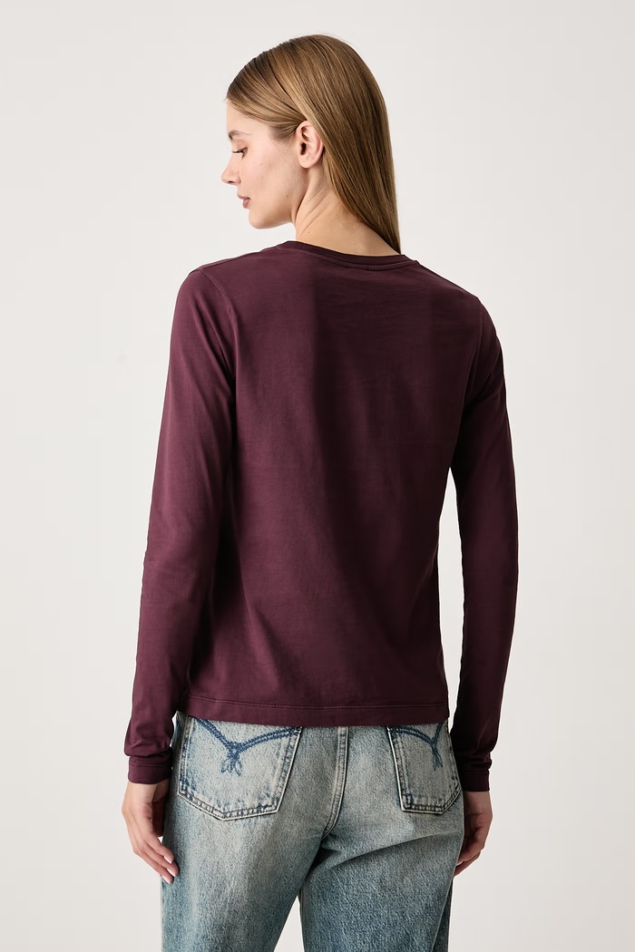 Pinko Longsleeve damski bawełniany 107292.A3HP bordowy AW26