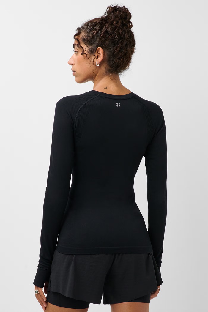 Sweaty Betty Longsleeve treningowy damski Athlete SB10117 czarny AW26