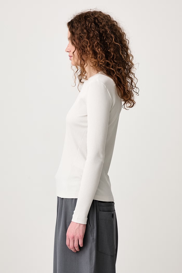 Longsleeve damski bawełniany z elastanem Baby Fox Maison Kitsuné MRWJT03KA0052 szary