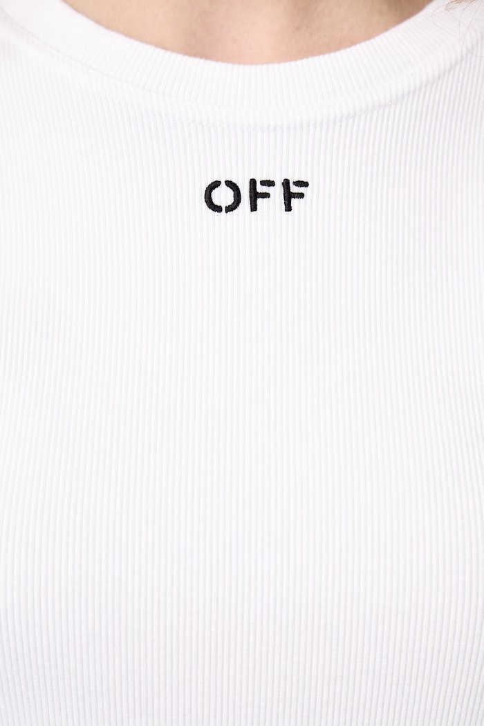 Off-White Majica dugih rukava ženska s pamukom Off Stamp Rib 2FB00674T