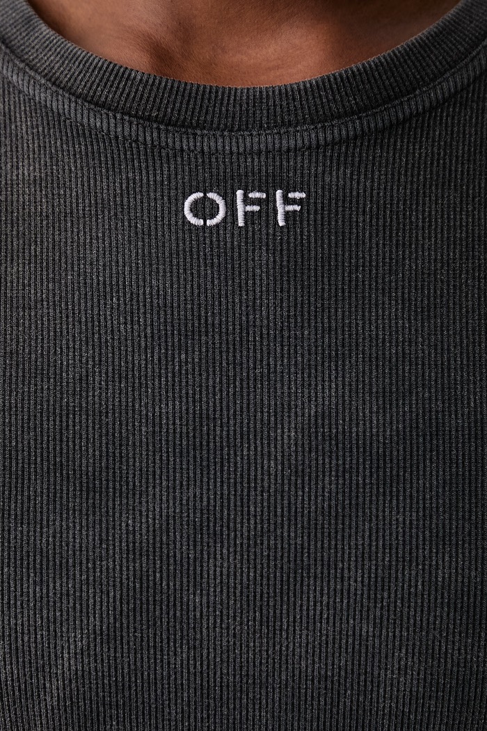 Off-White Majica dugih rukava za žene s pamukom Off Stamp Rib 2FB00620T