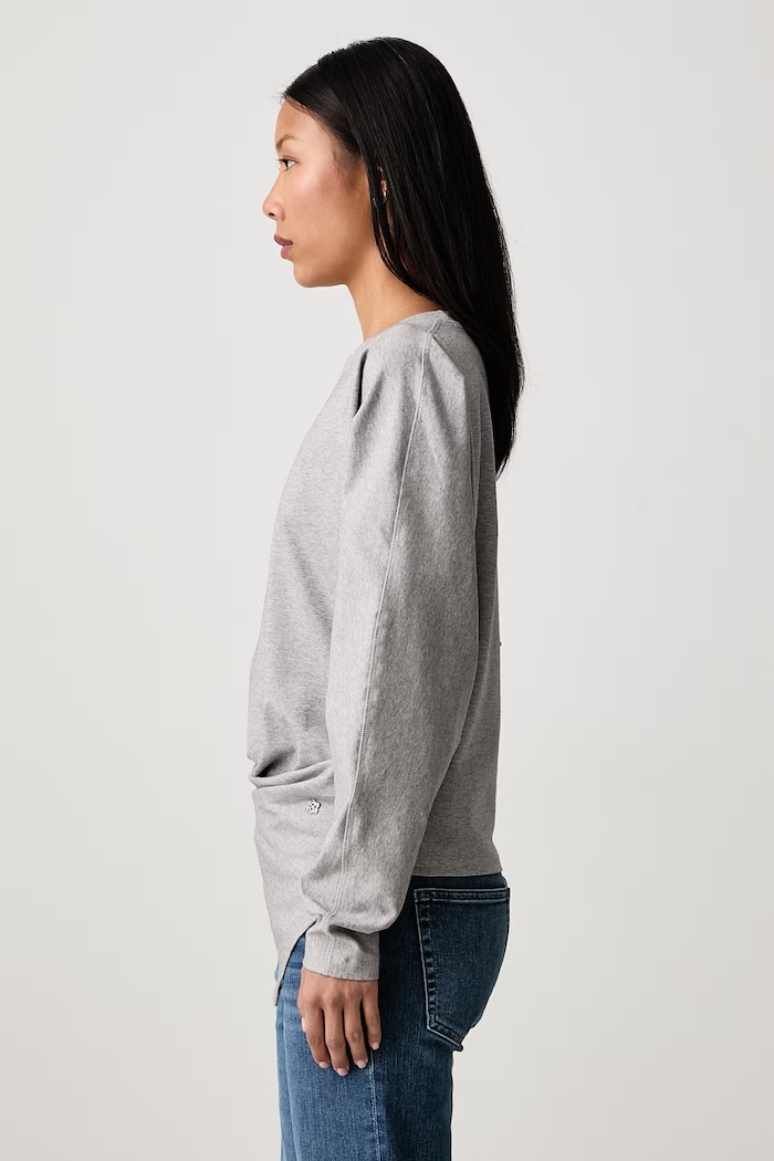 Longsleeve pentru femei din bumbac cu elastan GANNI A1040543 gri