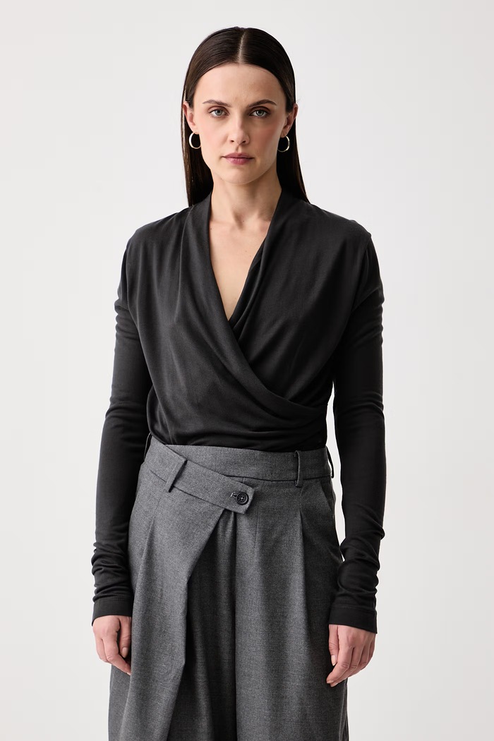 Marc O'Polo Longsleeve damski z lyocellu szary 5000015646