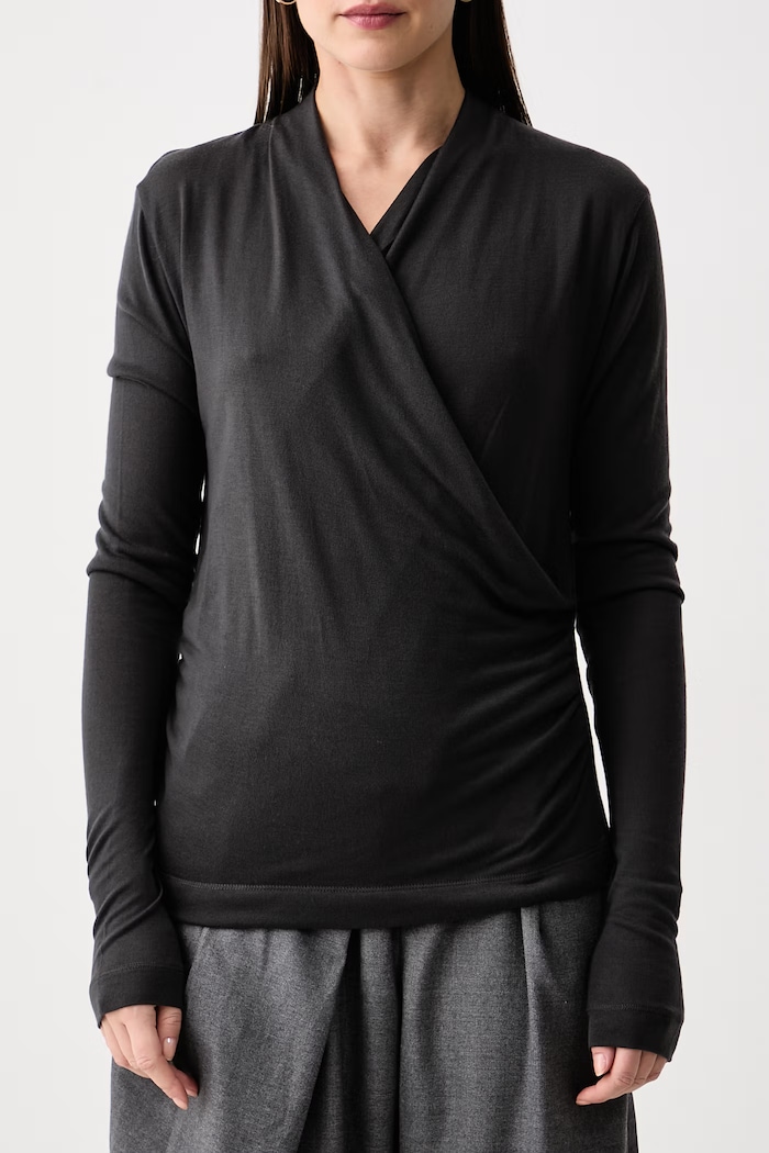 Longsleeve damski z lyocellu Marc O'Polo 5000015646 szary