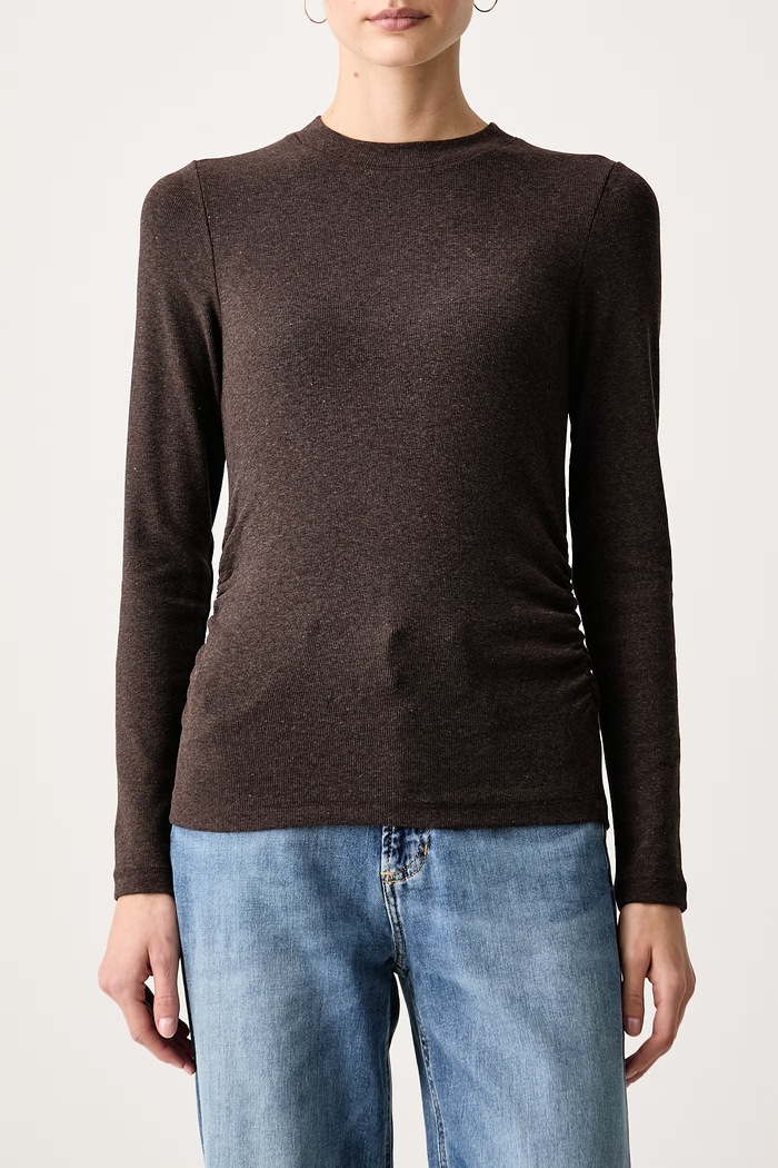 Longsleeve damski Marc O'Polo 5000015642 brązowy