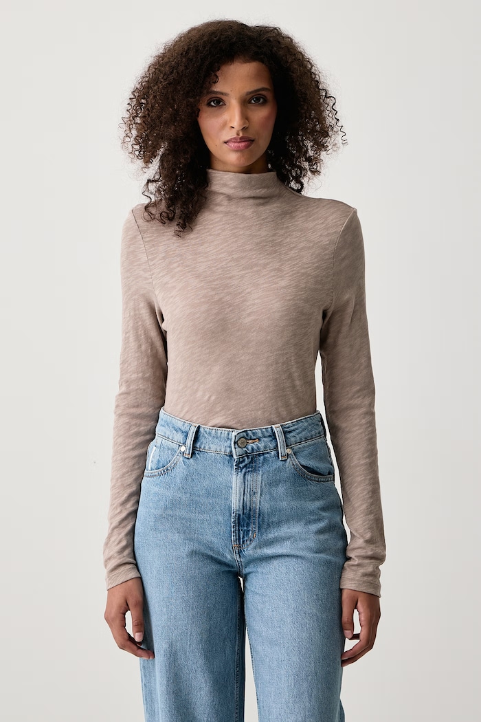 Marc O'Polo Longsleeve damski bawełniany beżowy 5000015639